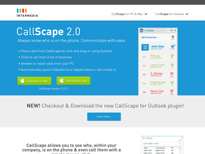 CallScape Re-Design Mockup