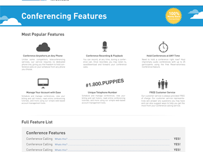 Conferencing Website Mockup blue flat mockup photoshop website white