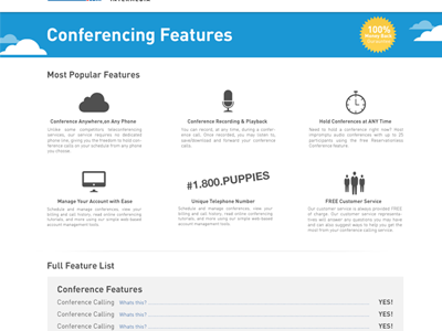 Conferencing Website Mockup