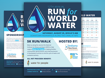Run For World Water 5k run flyer