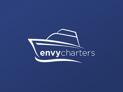 Envycharters Logo White boat logo