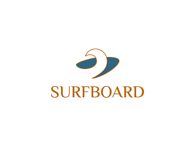 Surfboard logo flat icon illustration logo