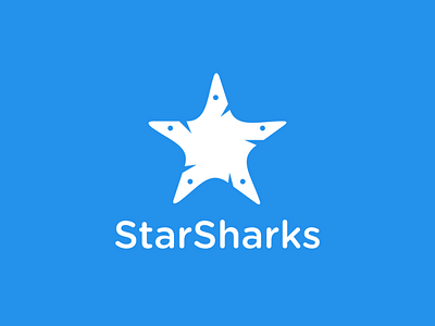 starsharks clever fish logo logo design shark sharks sharks logo smart star