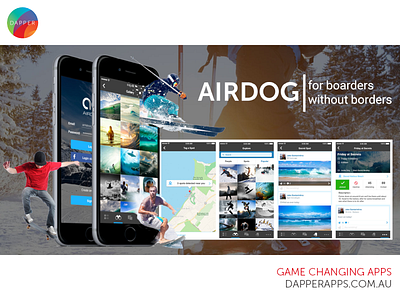 Dapper Apps Air Dog air dog app designers app designers australia app developers app developers australia dapper apps mobile app mobile developers snowboarding surfing