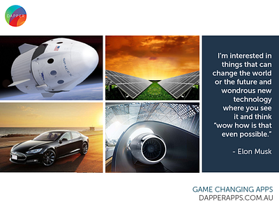 Inspiration & Innovation from Elon Musk elon musk hyperloop dapper apps innovation inspiration quote spacex solar city tesla