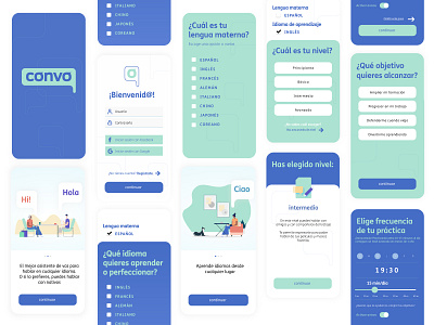 convo app visuals onboarding app design branding strategy mobile app design ui design ux design