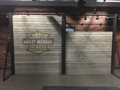 Harley-Davidson Studio Backdrop commercial photography custom build custom built photo backdrop photography photography backdrop