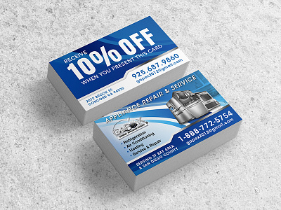 custom business card design for appliance repair company