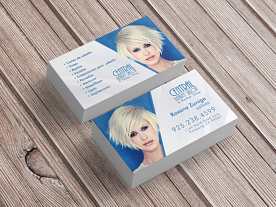 Custom business card design for hair salon business