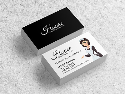 Business card design for house cleaning services brand identity branding business business cards graphic design house cleaning logo design marketing prismadream tarjetas