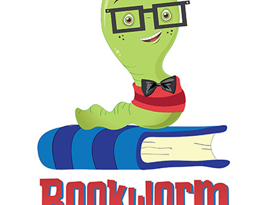 Bookworm Tutoring Logo book bookwork bright cute tutoring work