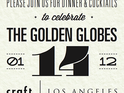 Golden Globe invitation classic hollywood golden globe los angeles type