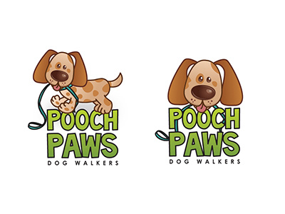 Pooch Paws Logo colorful cute dog dog care dog walkers fun illustration playful puppy