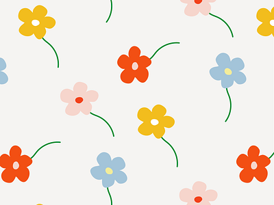 spring flowers color daisy flat flowers graphic illustration illustrator minimal pastel spring vector