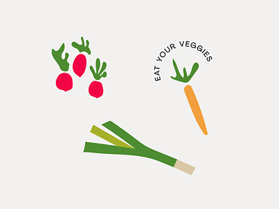 veggies carrot color flat graphic healthy illustration illustrator leek minimal radish typography vector vegetables veggies