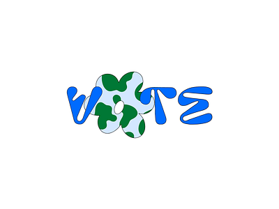 vote 2020 color earth flat flower font illustration illustrator minimal type typography united states vector vote world