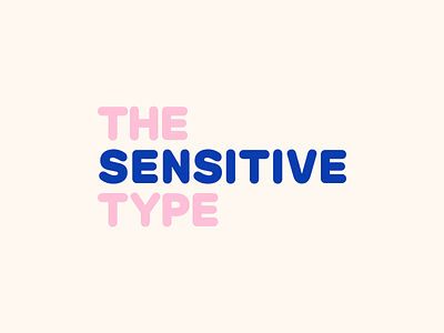 the sensitive type brand design branding color cute design flat font graphic illustrator logo minimal pink round skincare typography vector wordmark