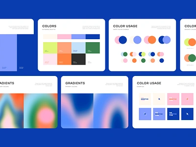 color usage blue brand guide brand guidelines branding color color guidelines color palette contrast design gradient graphic illustrator mesh gradient minimal pink typography vector