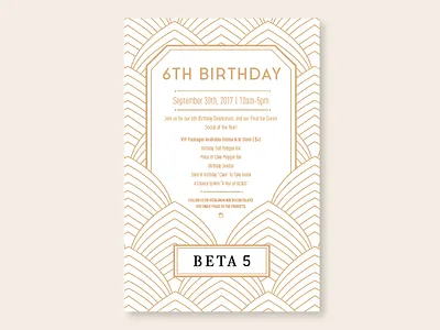 Beta5 Birthday Invite 1920s art deco beta5 gatsby invitation invite print