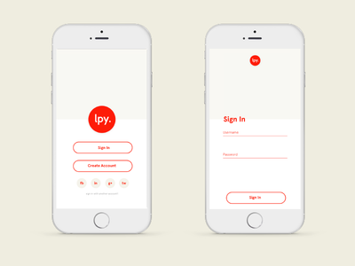 lpy sign in app community flat health interface login minimal signup social media ui ux vancouver