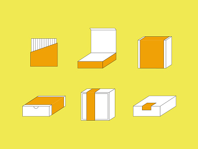 boxes box color design flat illustration illustrator minimal packaging vector yellow