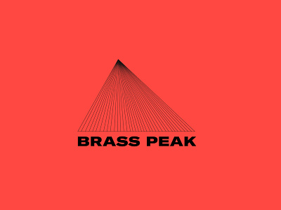 brass peak branding color illustration logo minimal mountain typography vector