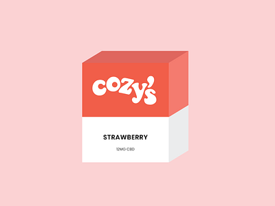 cozys box branding flat illustrator logo minimal mockup packaging pink typography vector