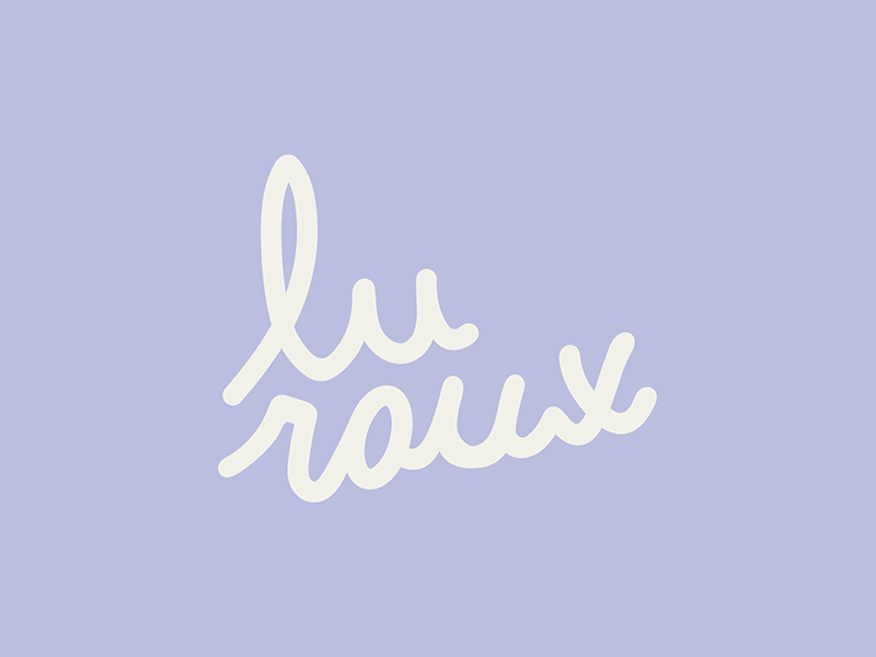 lu roux animaton blue branding color flat illustrator lettering logo minimal motion typography
