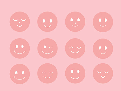 smiley branding color faces flat graphic icon illustration illustrator logo minimal pink smiley smiley face vector