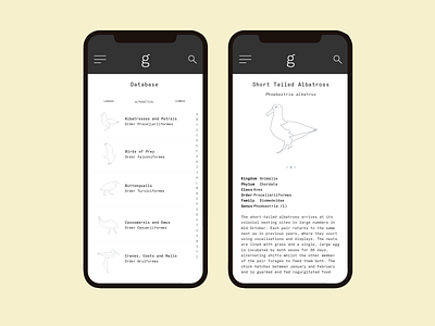 gander app bird flat illustrator iphone layout minimal minimal app mobile mono type typography ui vector