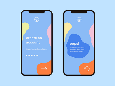 account sign up app color error flat graphic illustration illustrator iphone layout message minimal signup typography ui ux vector web