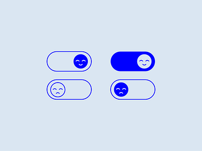 little buttons blue button color flat graphic icon illustration illustrator minimal on off switch smiley switch ui ux vector web