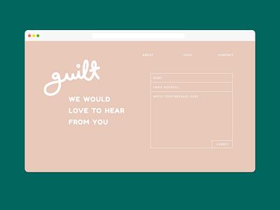 guilt app branding color contact design flat graphic illustrator landing page logo minimal typography ui vector web website