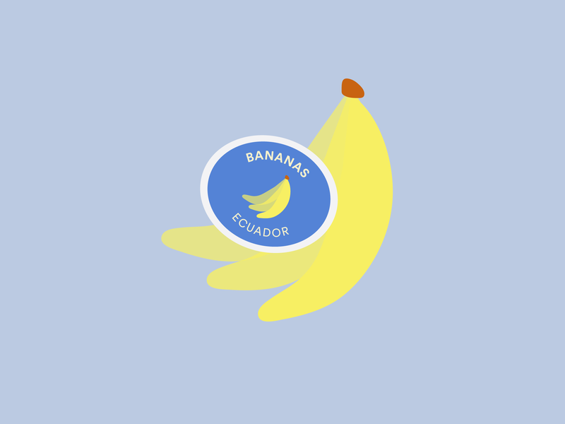bananas banana color flat fruit fruit illustration fruit sticker graphic icon illustration illustrator minimal sticker type typography vector
