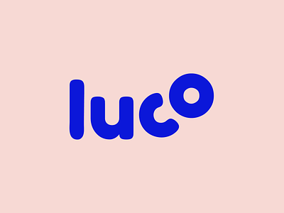 lu co blue brand identity branding color flat font graphic illustrator lettering logo luco lula minimal pink playful round type typography vector wordmark