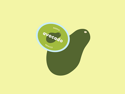 avocado avocado color flat fruit fruit sticker graphic green illustration illustrator label minimal packaging print design sticker type typography vector vegetables