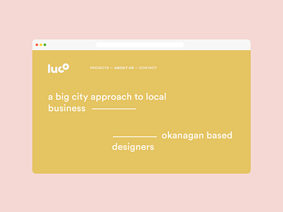 luco landing page color flat graphic illustrator landing landing page layout lettering logo minimal pink type typography ui ux vector web web design website