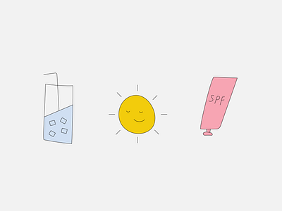 summertime blue color design drawing flat fun graphic iced drink icon illustration illustrator minimal pink spf summertime sun sunny sunscreen vector yellow