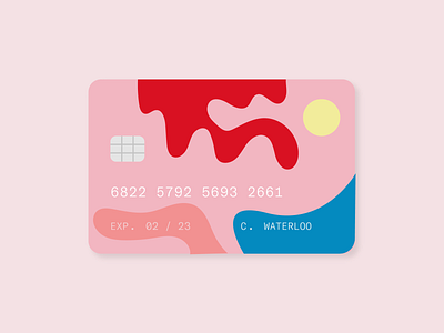 credit card abstract blue branding color credit card creditcard flat graphic illustration illustrator lula minimal pinky red typography vector