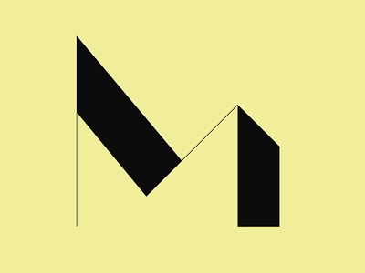 sharp M branding color flat font font design graphic illustrator letter logo m minimal sans serif type typeface typography vector yellow