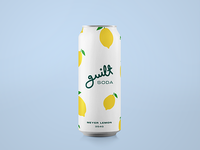 guilt meyer lemon branding can color fruit illustration illustrator lemon logo minimal mockup packaging soda soda can type typography vector