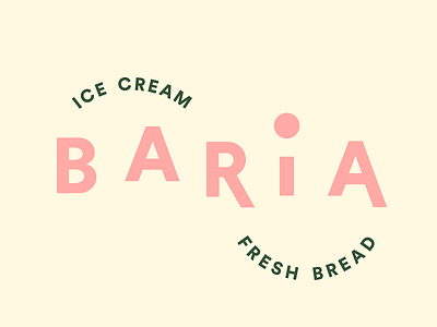 baria bakery + ice cream brand identity branding color flat graphic illustrator logo lula minimal pink sans serif type typography vector wordmark wordmark logo