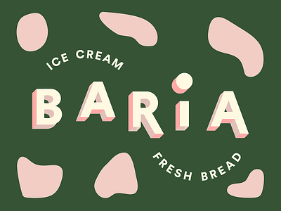 baria signage bakery branding color design flat food graphic icecream illustrator logo lula minimal signage type typography vector window display