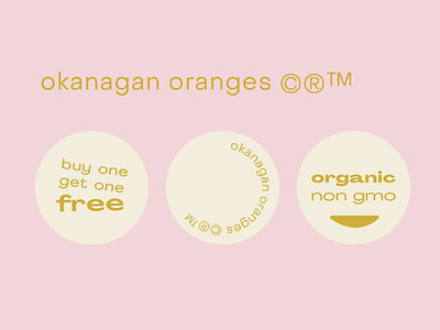 okanagan oranges stickers branding color flat fruit graphic illustration illustrator logo minimal okanagan oranges organic pink stickers typography vector