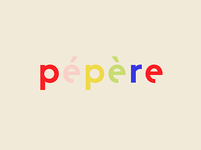 pepere wordmark branding color colour flat font graphic illustrator logo minimal rainbow type typography vector wordmark wordmark logo