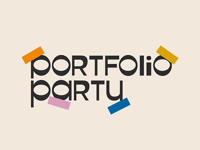 portfolio party branding color flat graphic illustrator logo minimal type typography vector wordmark