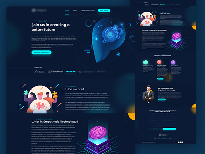 Website Landing Page dark design education fiverr illustration landing page learning ui ux