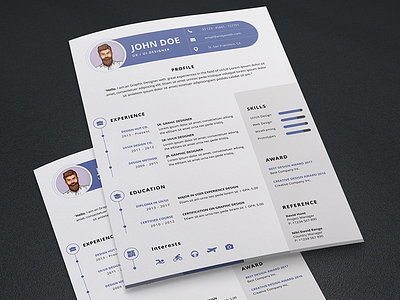 CV/Resume a4 curriculum vitae cv personal portfolio professional resume stationary template