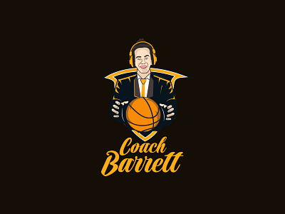 Coach Barett Logo Design artwork basketball branding coach dribbble illustration logo logo design play