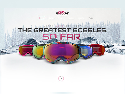 Deadly Glass Water concept design glass goggle goggles skiing snow sports sunglass website website concept website design